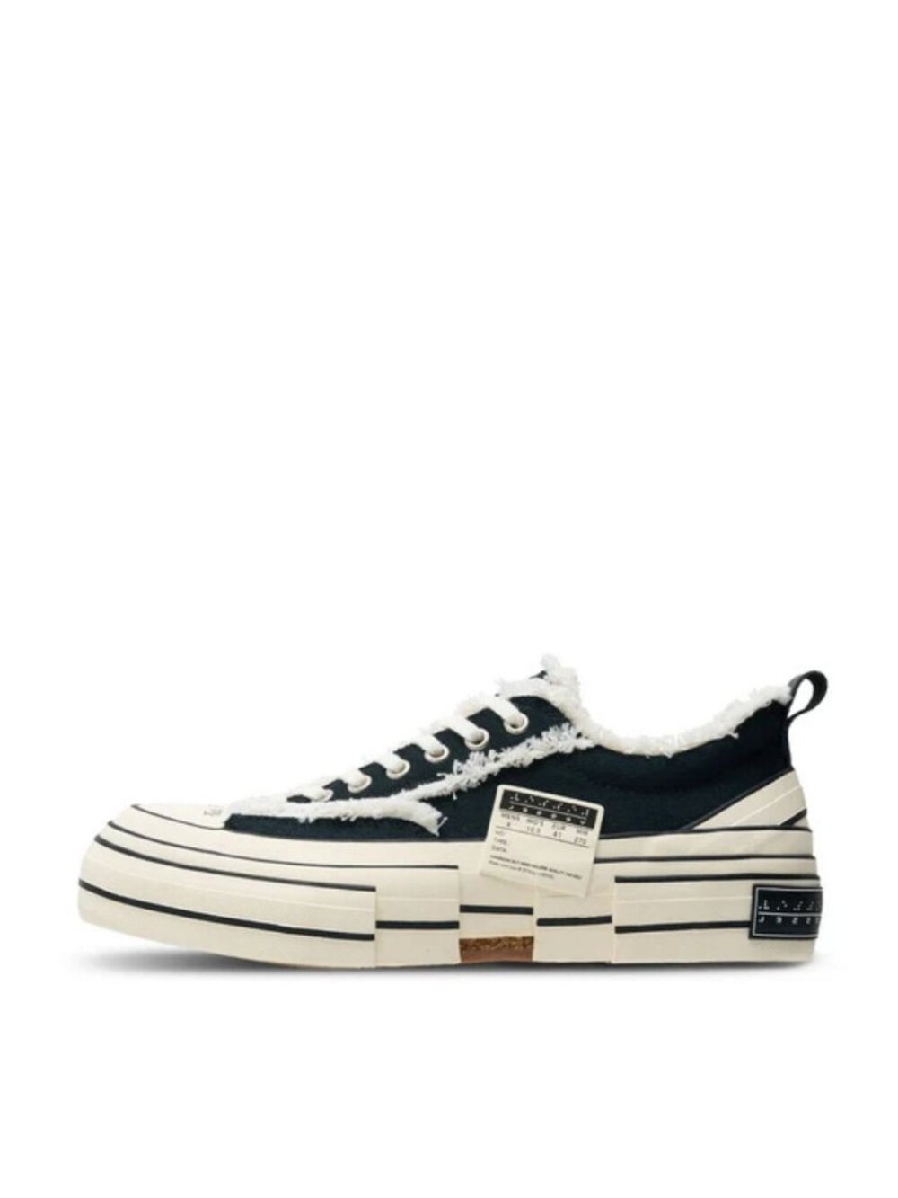 Vessel x Yohji Yamamoto Low Back Packwork Platform Sneakers Black White Size 7